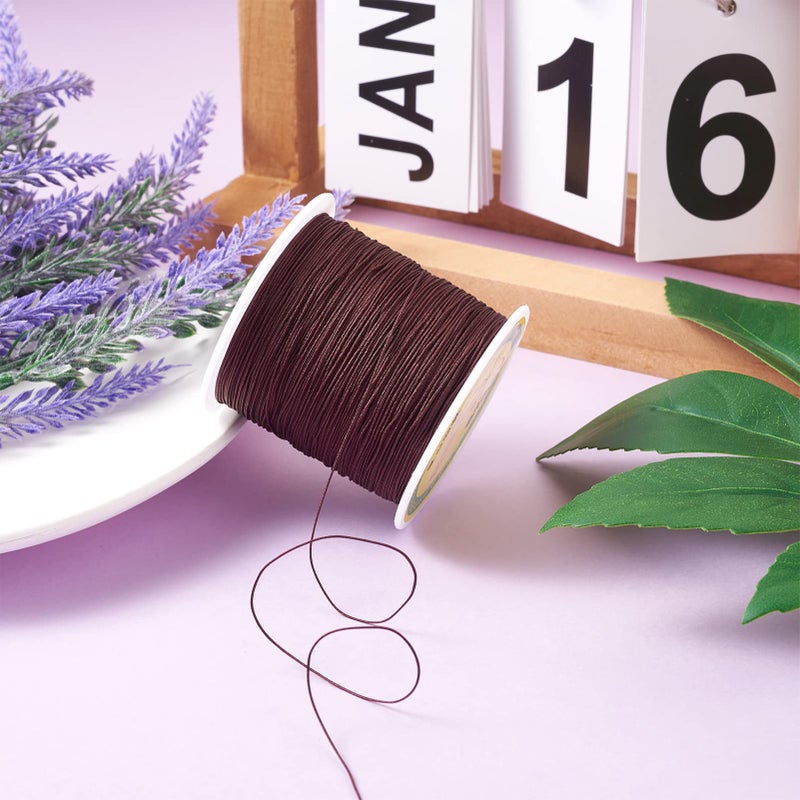 EEE ELECRELIVE 150 Yards 0.5mm Braided Nylon Crafting Thread Chinese Knotting Beading String Macrame Cord Rope for Necklace Bracelet Jewelry Craft Making  Coconut Brown - Image 5